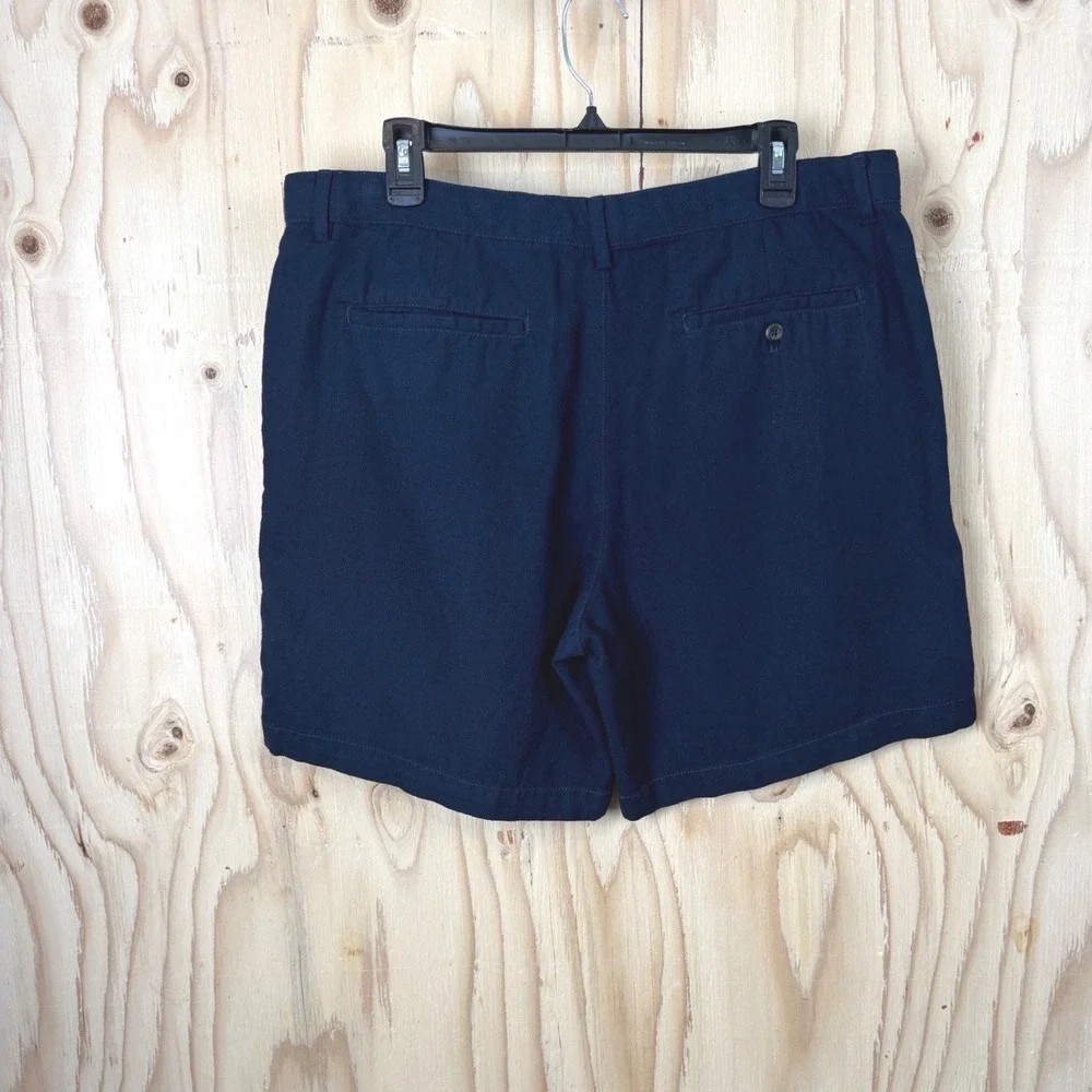 Banana Republic Shorts Mens 36 (Fit 37) Navy 7in Linen Blend Lightweight Coastal